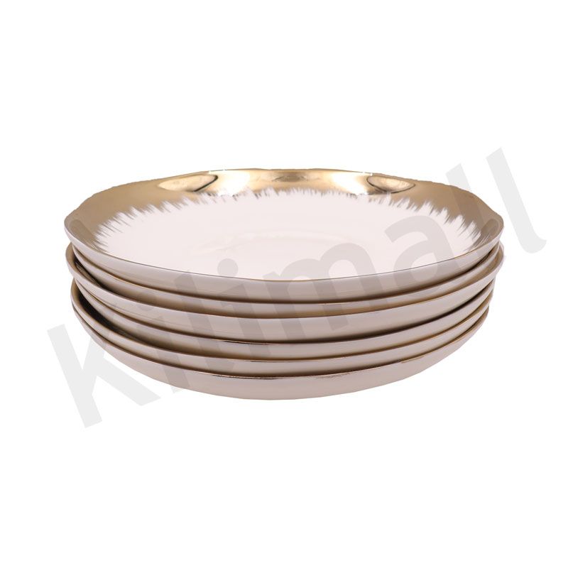 【Promotion】Nice One 6PCS 8inch Classique  Porcelain Dinner Dish Plates （HKSJB-PLATE-8-1 8 INACH）