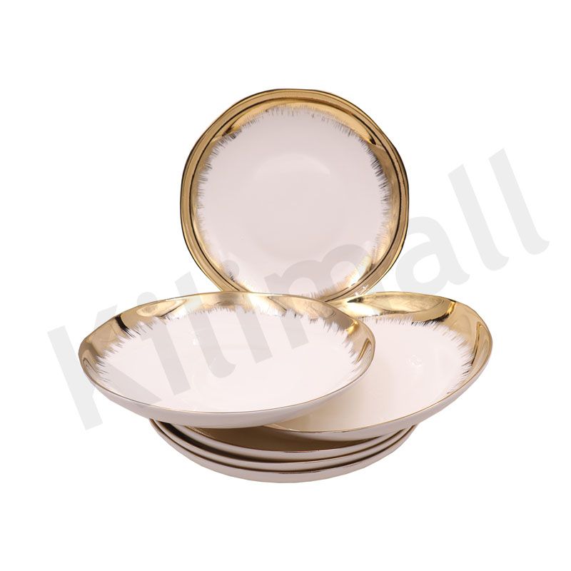 【Promotion】Nice One 6PCS 8inch Classique  Porcelain Dinner Dish Plates （HKSJB-PLATE-8-1 8 INACH） as picture,6pcs