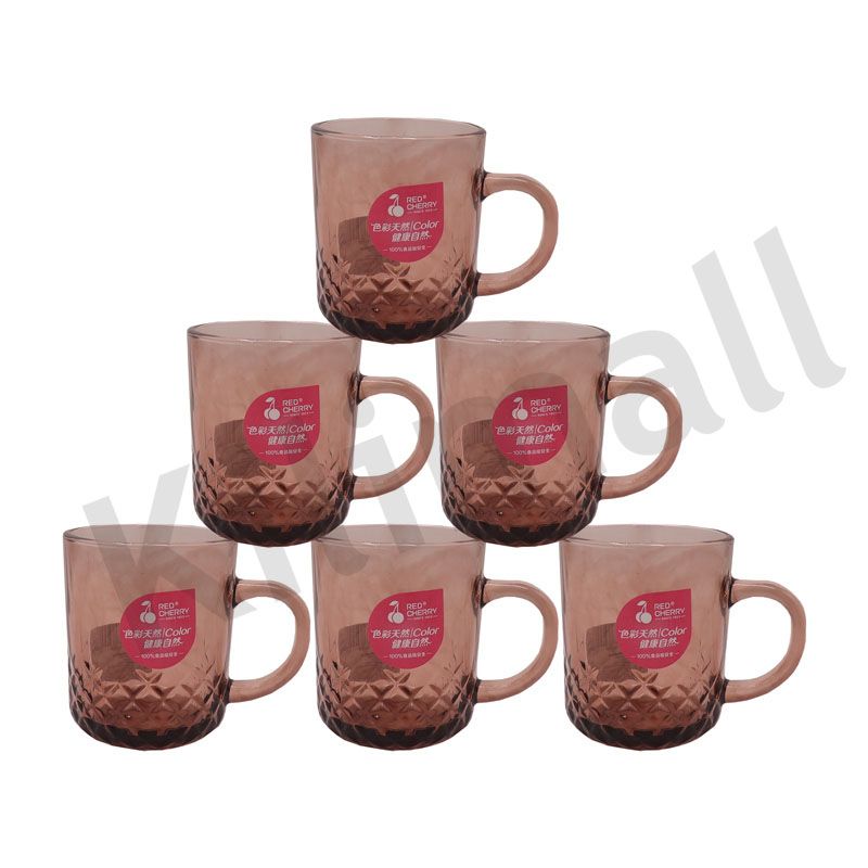 【Promotion】 6pcs 230ML  High Quality Glass Cups  Juice Cup ( ZB24ZS-R  GLASS CUP)
