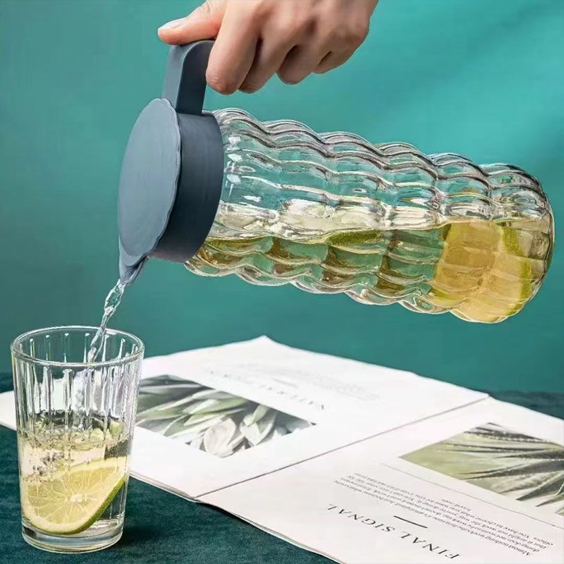Set of 5pcs High Quality Lead-free Glass Cold Water Kettle and Cup Set  1PC 1000ML Glass Kettle 4PCS 240ML Cups Set  Mixed Drinkware Sets （XSSJ/L5   GLASS CUP AND JUG SET）