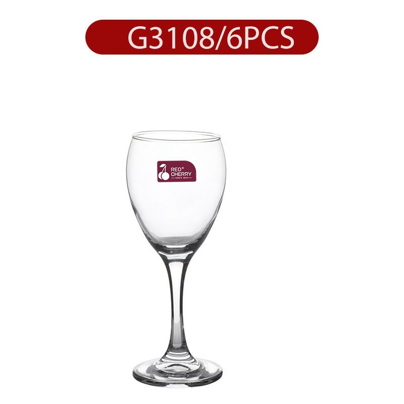 [Promotion] 6PCS 250ML  Red Wine Glasses Sets, Durable Drinking Cups, Lead-Free Glass Gift Set, Drinkware Kitchen Glasses for Cocktail, Beer, Wine, Whiskey, Water (GL3057 GLASS CUP )