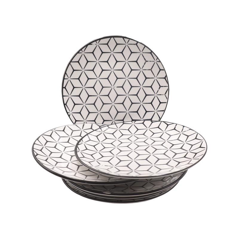 【Promotion】Nice One 6PCS 7.5inch Classique  Porcelain Dinner Dish Plates （ YHY-PLATE-7502 7.5INCH CIRCULAR FLOWER）                                                                                ）