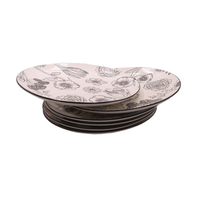 【Promotion】Nice One Set Of 6pcs 10.5inch Classique  Porcelain Dinner Dish Plates （YHY-PLATE-10503 10.5INCH CIRCULAR FLOWER）