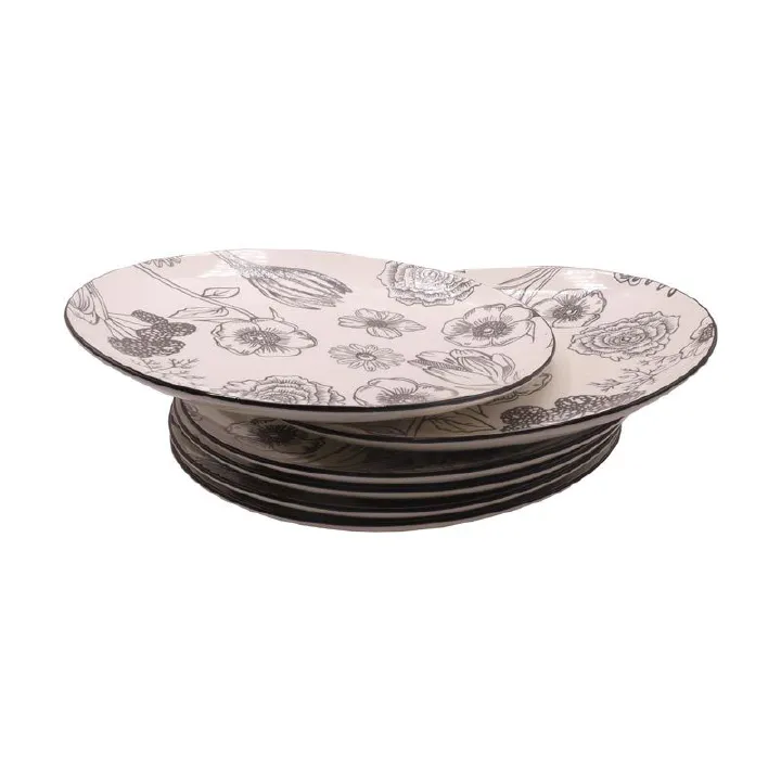 【Promotion】Nice One Set Of 6pcs 10.5inch Classique  Porcelain Dinner Dish Plates （YHY-PLATE-10503 10.5INCH CIRCULAR FLOWER）