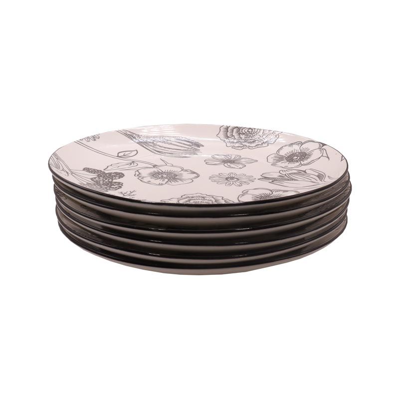 【Promotion】Nice One Set Of 6pcs 10.5inch Classique  Porcelain Dinner Dish Plates （YHY-PLATE-10503 10.5INCH CIRCULAR FLOWER）