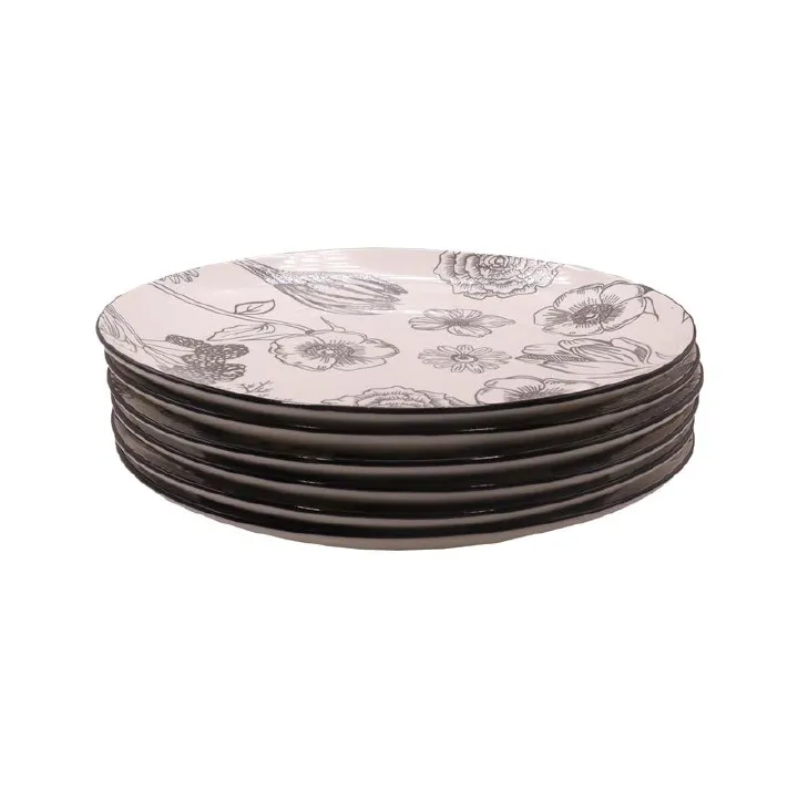 【Promotion】Nice One Set Of 6pcs 10.5inch Classique  Porcelain Dinner Dish Plates （YHY-PLATE-10503 10.5INCH CIRCULAR FLOWER）