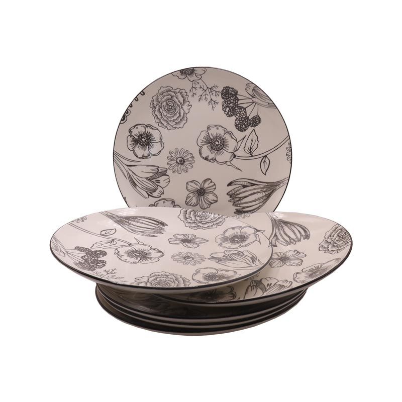 【Promotion】Nice One Set Of 6pcs 10.5inch Classique  Porcelain Dinner Dish Plates （YHY-PLATE-10503 10.5INCH CIRCULAR FLOWER）