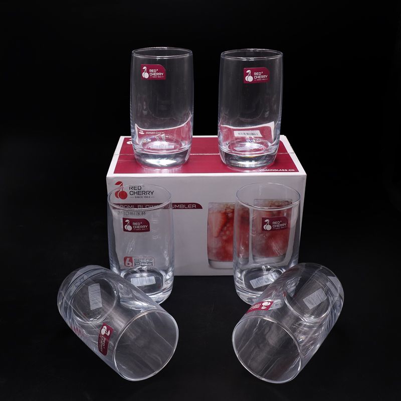 6PCS 290ML  Drinking Glass Sets, Durable Drinking Cups, Lead-Free Water Cup Set, Drinkware Kitchen Glasses for Cocktail, Iced Coffee, Beer, Tea, Wine, Whiskey, Water (HS5303 GLASS WARE )