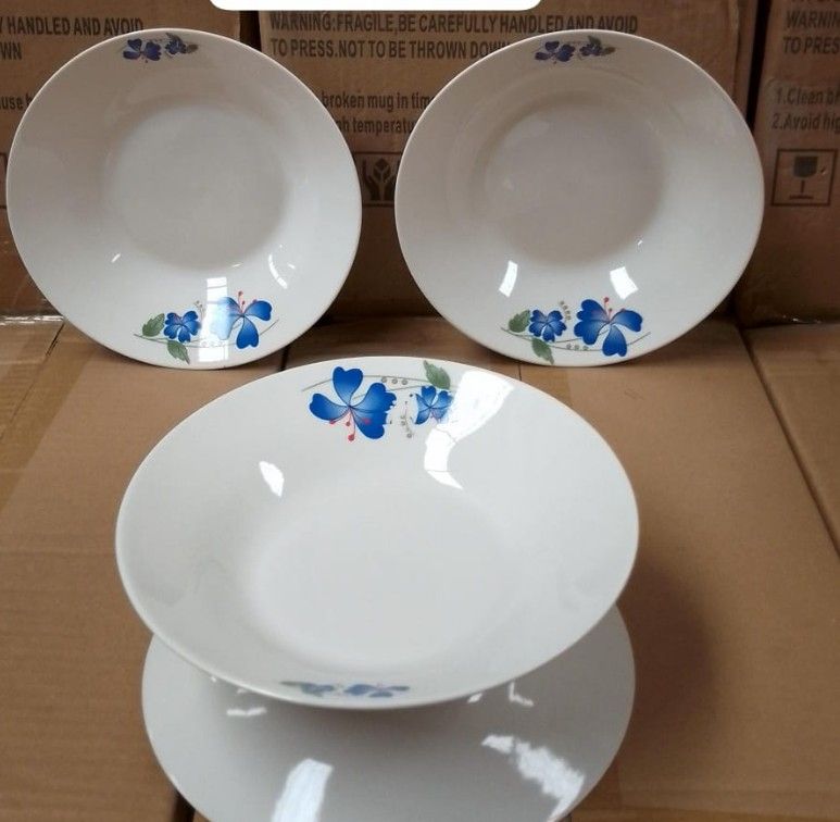 【Promotion】Nice One 12Pcs 8inch Classique  Por celain Dinner Dish Plates （BYD-PLATE-53 PLATE 8INCH 72PCS）