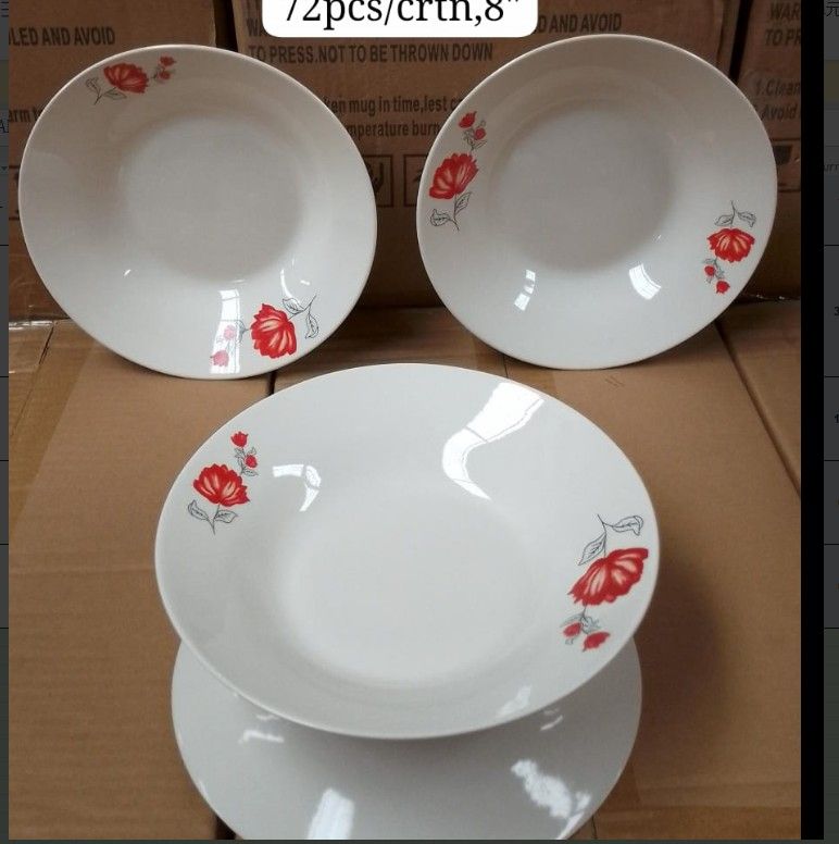 【Promotion】Nice One 12PCS 8 INCH Classique  Porcelain Dinner Dish Plates（BYD-PLATE-54 PLATE 8INCH 72PCS）