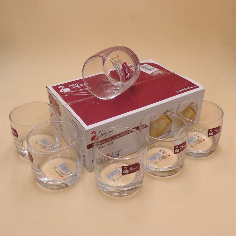 【Promotion】 6PCS 230ML  Drinking Glass Sets, Durable Drinking Cups, Lead-Free Water Cup Set, Drinkware Kitchen Glasses for Cocktail, Iced Coffee, Beer, Tea, Wine, Whiskey, Water (JBMHS5301 GLASS CUP )