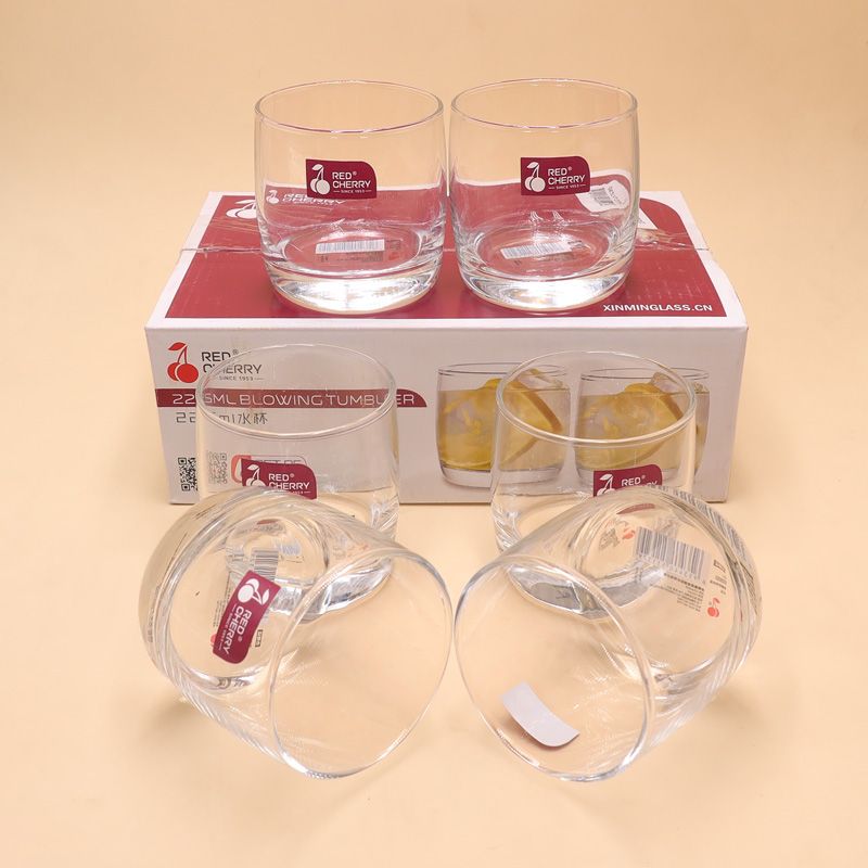 【Promotion】 6PCS 230ML  Drinking Glass Sets, Durable Drinking Cups, Lead-Free Water Cup Set, Drinkware Kitchen Glasses for Cocktail, Iced Coffee, Beer, Tea, Wine, Whiskey, Water (JBMHS5301 GLASS CUP )