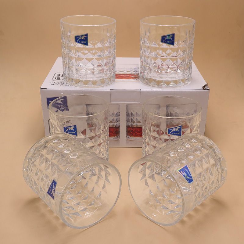 6PCS/Set 285ML  Drinking Glass Sets, Durable Drinking Cups, Lead-Free Water Cup Set, Drinkware Kitchen Glasses for Cocktail, Iced Coffee, Beer, Tea, Wine, Whiskey, Water ( BM5411AQU GLASS CUP C)