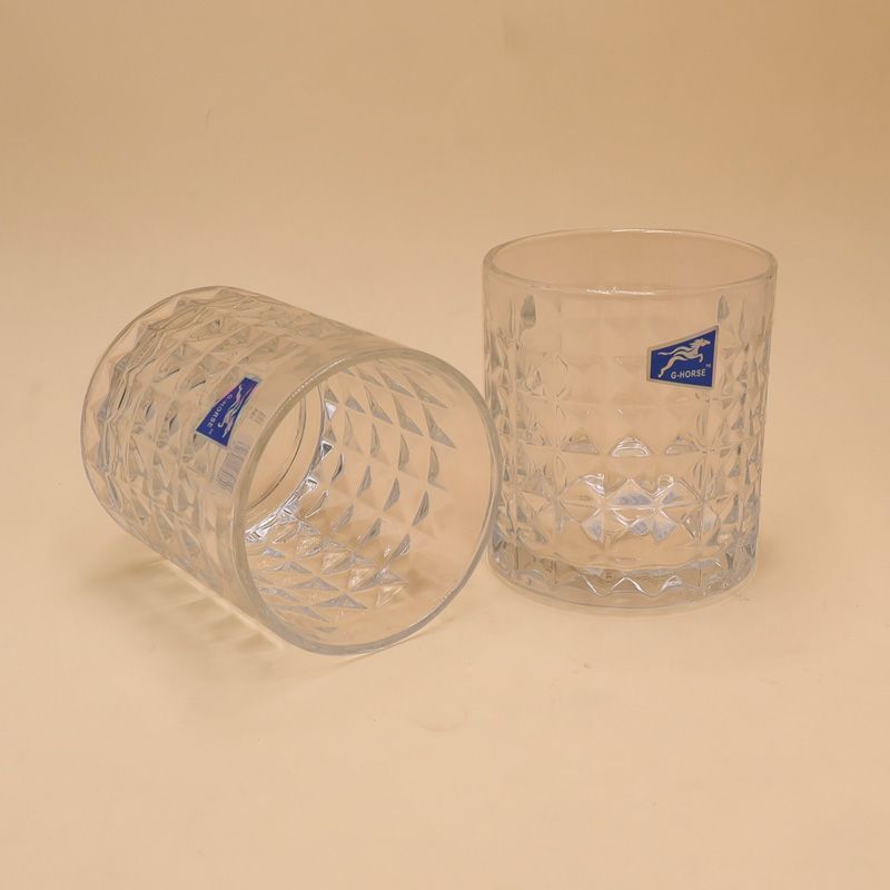 6PCS/Set 285ML  Drinking Glass Sets, Durable Drinking Cups, Lead-Free Water Cup Set, Drinkware Kitchen Glasses for Cocktail, Iced Coffee, Beer, Tea, Wine, Whiskey, Water ( BM5411AQU GLASS CUP C)