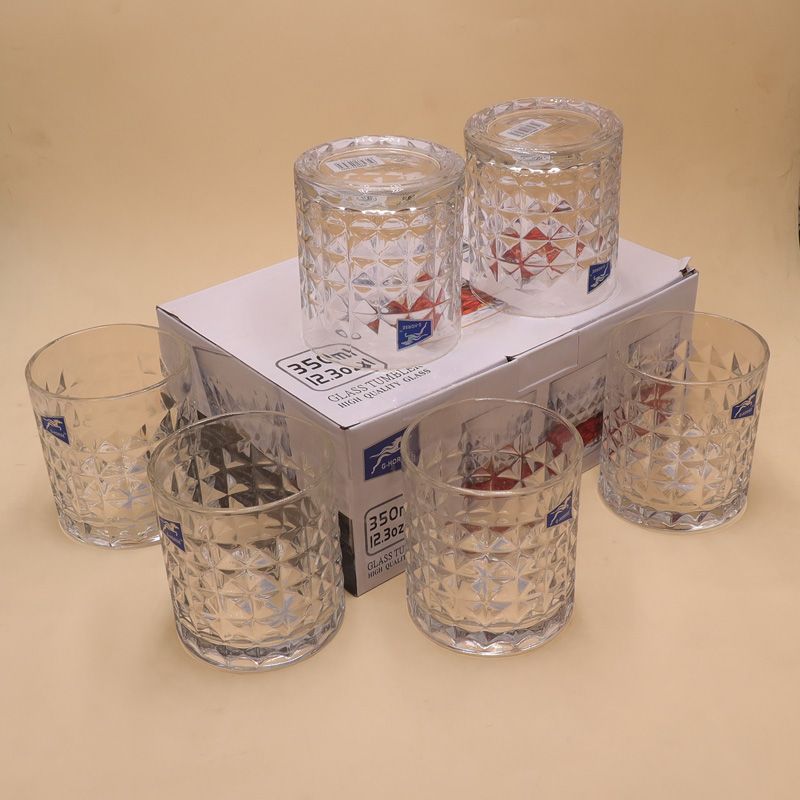6PCS/Set 285ML  Drinking Glass Sets, Durable Drinking Cups, Lead-Free Water Cup Set, Drinkware Kitchen Glasses for Cocktail, Iced Coffee, Beer, Tea, Wine, Whiskey, Water ( BM5411AQU GLASS CUP C)