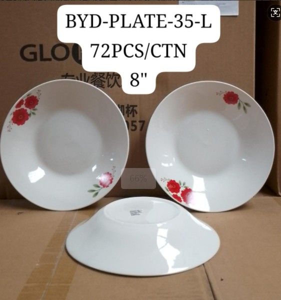 Nice One 12Pcs 8inch Classique Porcelain  Dinner Dish Plates（BYD-PLATE-35-L PLATE 8INCH 72PCS)