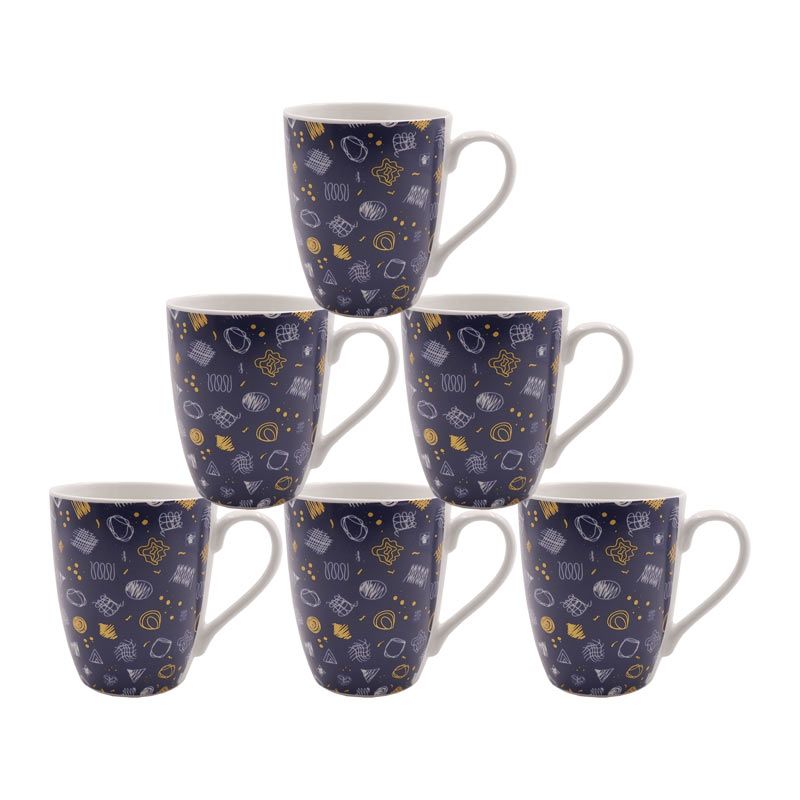 Niceone 6pcs 370ML High Quality Porcelain Tea Milk Coffee  Cups (BYD-CUP-5886 MILK CUP）