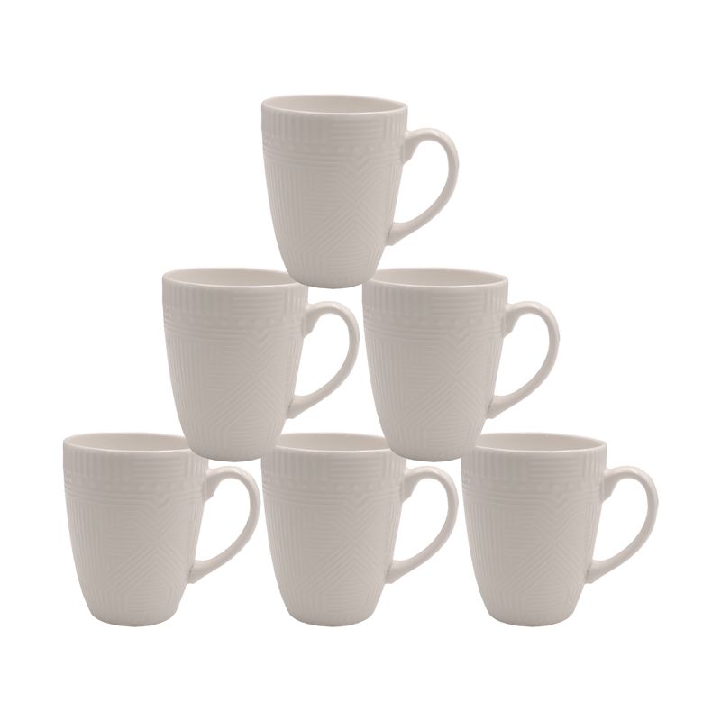 Niceone Set of 6pcs  440ML High Quality  Big Porcelain Tea Milk Coffee Ceramic Cups (BYD-CUP-7021-CS MILK CUP)