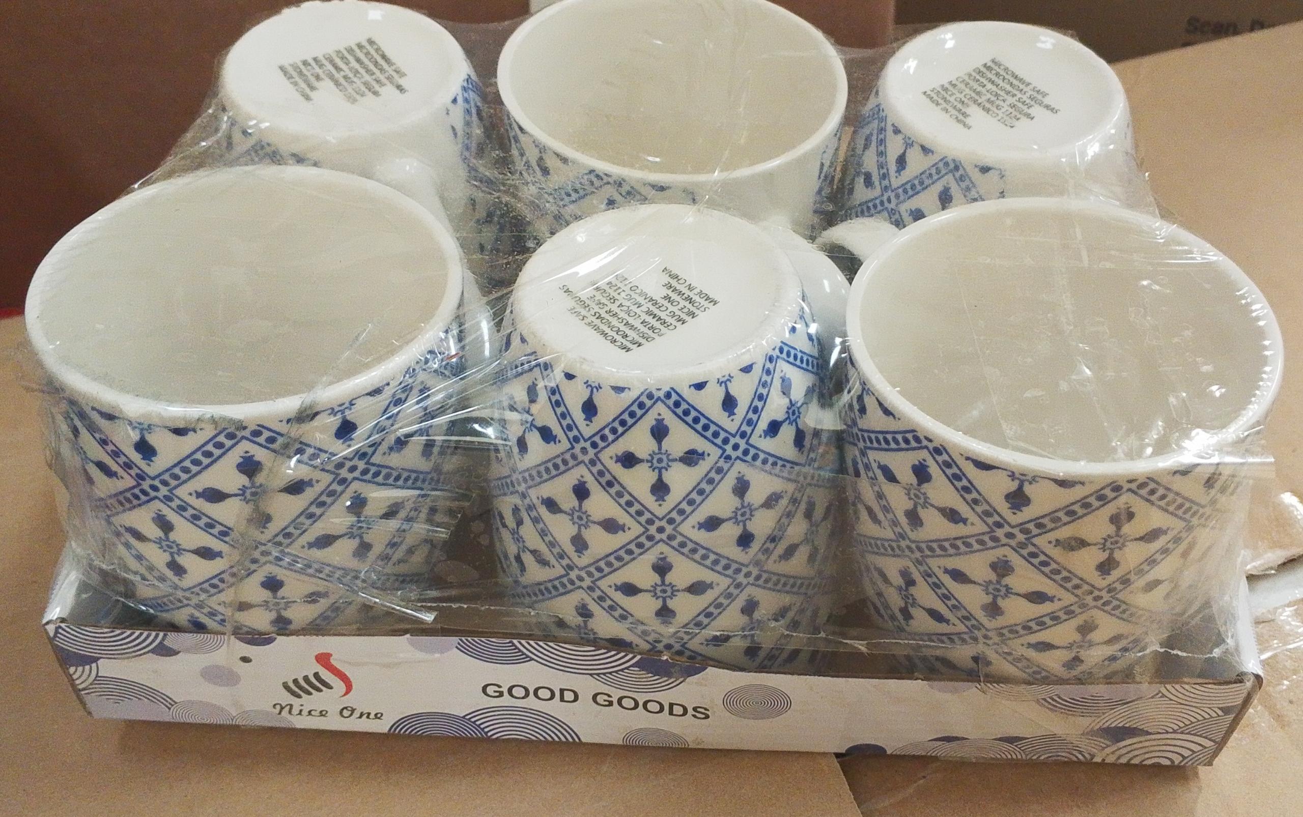 Niceone Set of 6pcs  250ml High Quality Porcelain Tea Milk Coffee Ceramic Cups (BYD-CUP-4368 MILK CUP) send randomly