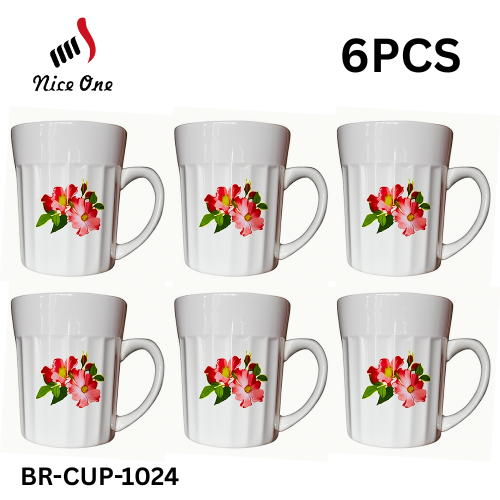 Niceone Set of 6pcs  250ML High Quality Porcelain Tea Milk Coffee Ceramic Cups (BR-CUP-1025 MILK CUP)