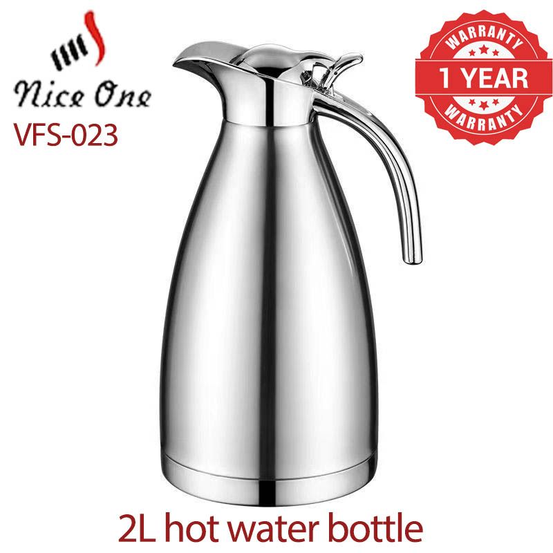 Nice One 1PC 2.0L Silver Stainless Steel Vacuum Jug Coffee Pot Vacuum flask  thermos Flask Thermos water bottle stanley cup hot water bottle(VFS-023-2.00L )