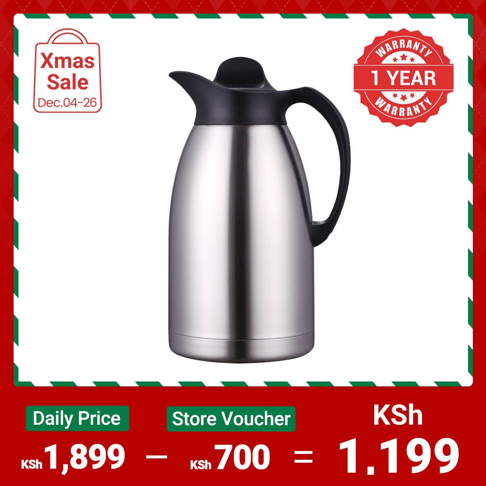Nice One 2L / 3L Stainless Steel Vacuum Jug Coffee Pot Vacuum Flask Thermos (VFS-024 STAINLESS STEEL VACUUM FLASK )