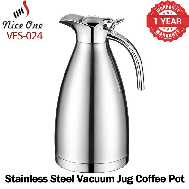 Nice One 2L / 3L Stainless Steel Vacuum Jug Coffee Pot Vacuum Flask Thermos (VFS-024 STAINLESS STEEL VACUUM FLASK )