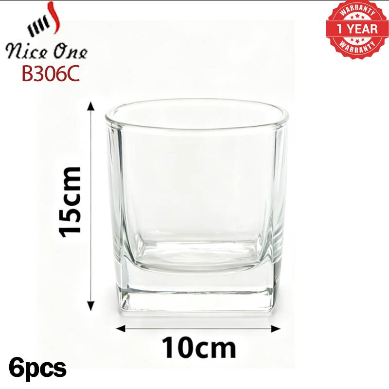 6PCS/Set 165ML  Drinking Glass Sets, Durable Drinking Cups, Lead-Free Water Cup Set, Drinkware Kitchen Glasses for Cocktail, Iced Coffee, Beer, Tea, Wine, Whiskey, Water ( 306C GLASS CUP（L）)