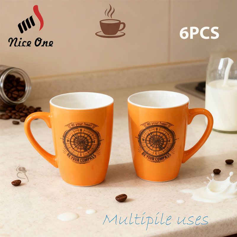 Niceone Set of 6pcs  250ML High Quality Porcelain Tea Milk Coffee Ceramic Cups (BYD-CUP-4390 MILK CUP)