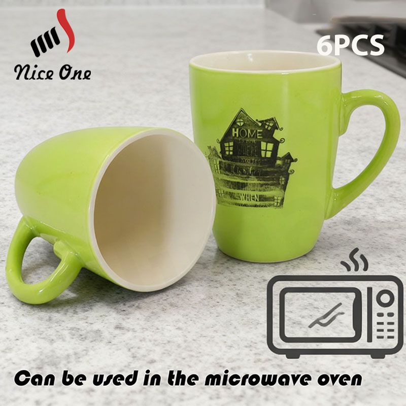Niceone Set of 6pcs  250ML High Quality Porcelain Tea Milk Coffee Ceramic Cups (BYD-CUP-4390 MILK CUP)