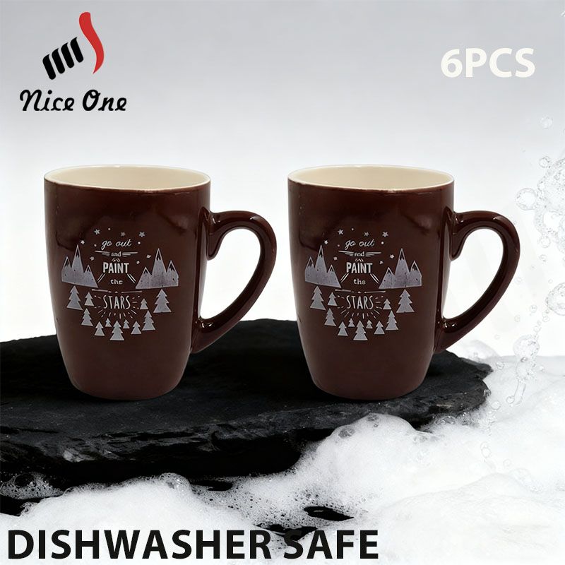Niceone Set of 6pcs  250ML High Quality Porcelain Tea Milk Coffee Ceramic Cups (BYD-CUP-4390 MILK CUP)