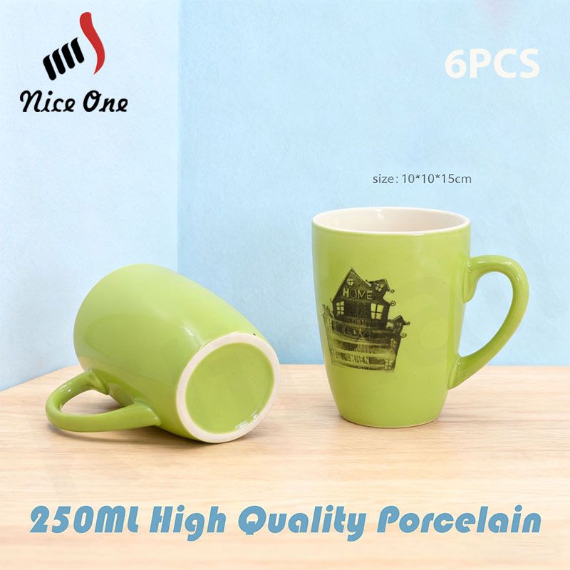 Niceone Set of 6pcs  250ML High Quality Porcelain Tea Milk Coffee Ceramic Cups (BYD-CUP-4390 MILK CUP)