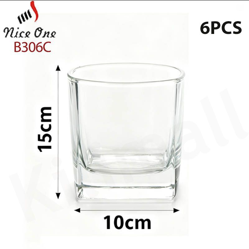 6PCS/Set 165ML  Drinking Glass Sets, Durable Drinking Cups, Lead-Free Water Cup Set, Drinkware Kitchen Glasses for Cocktail, Iced Coffee, Beer, Tea, Wine, Whiskey, Water ( 306C GLASS CUP（L）)