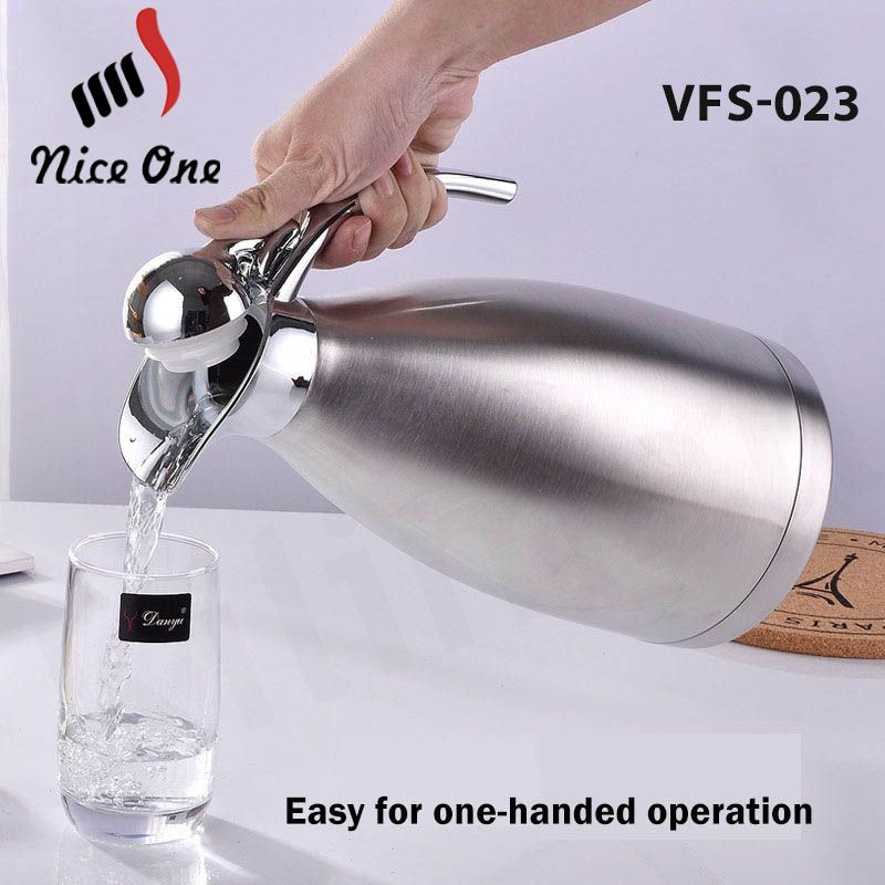 Nice One 1PC 2.0L Silver Stainless Steel Vacuum Jug Coffee Pot Vacuum flask  thermos Flask Thermos water bottle hot water bottle(VFS-023-2.00L ).