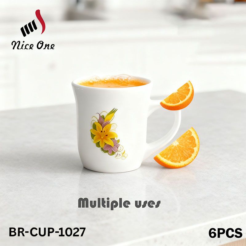 Niceone Set of 6pcs  250ML High Quality Porcelain Tea Milk Coffee Ceramic Cups (BR-CUP-1025 MILK CUP)