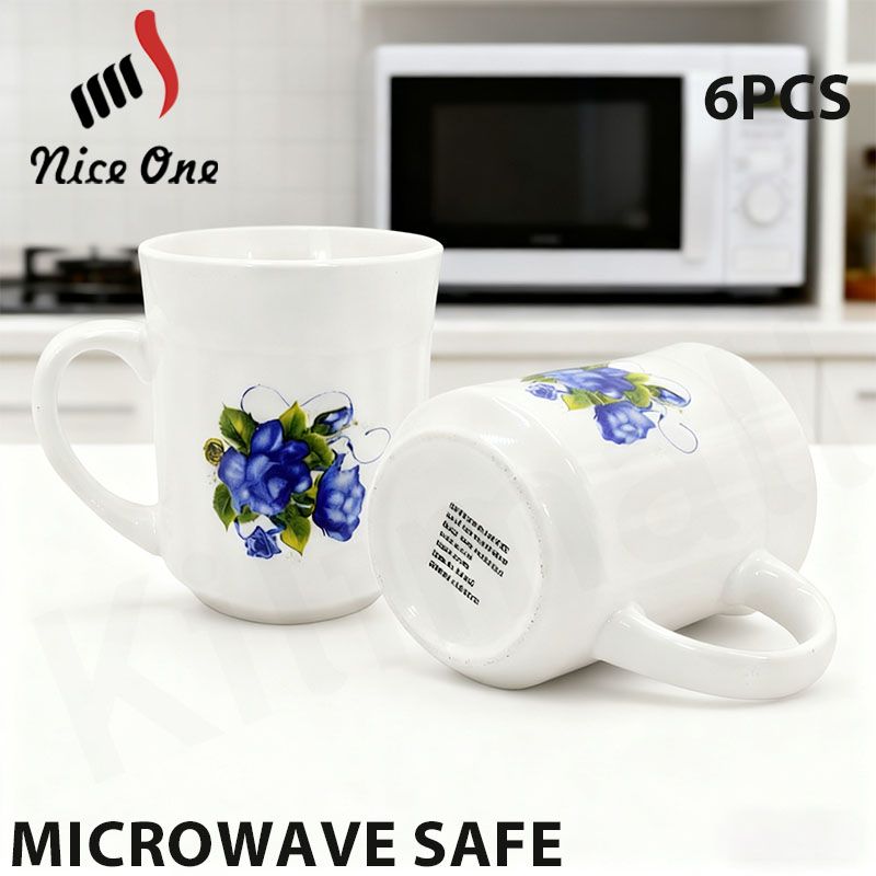 Niceone Set of 6pcs  250ML High Quality Porcelain Tea Milk Coffee Ceramic Cups (BR-CUP-1025 MILK CUP)