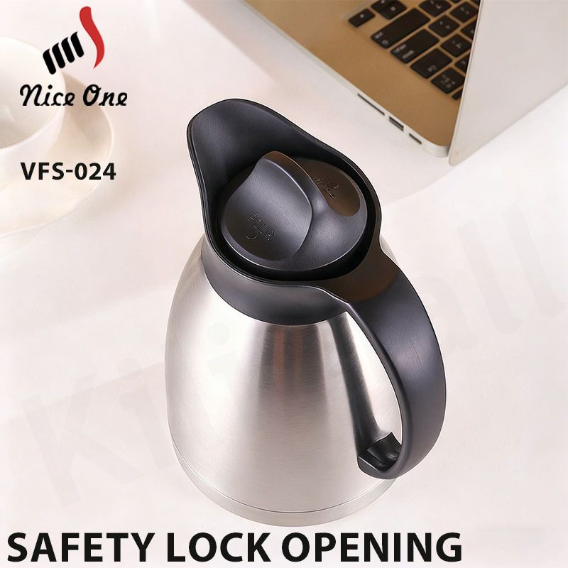 Nice One 1.8L Stainless Steel Vacuum Jug Coffee Pot thermos flask Vacuum Flask Thermos hot water bottle  (VFS-024-1.80L STAINLESS STEEL VACUUM FLASK ) .