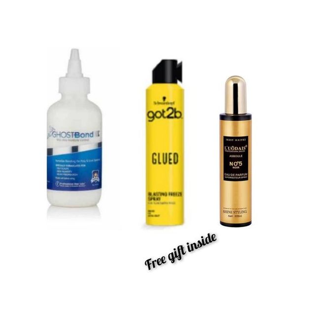 Ghost Bond Wig Bonding Glue + Blasting Freeze Spray + Shine Styling Spray