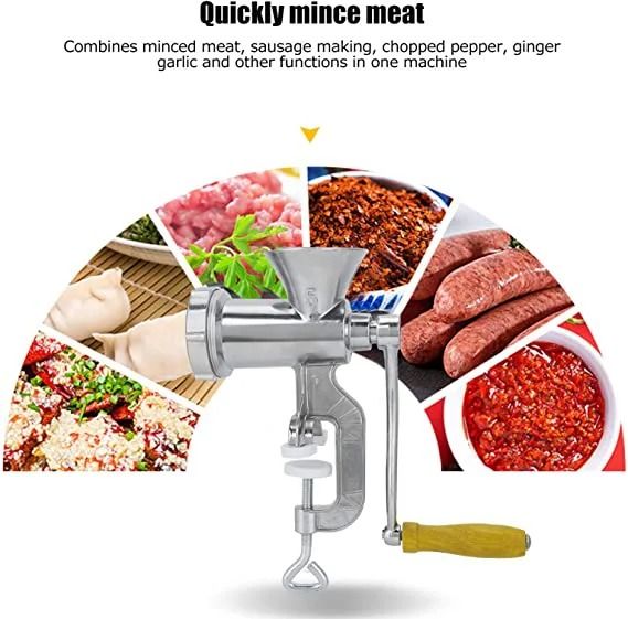 Meat Mincer Grinder Household Aluminum Alloy Manual Sausage Meat Grinder Pepper Spice Grinding Machine Kitchen Tool