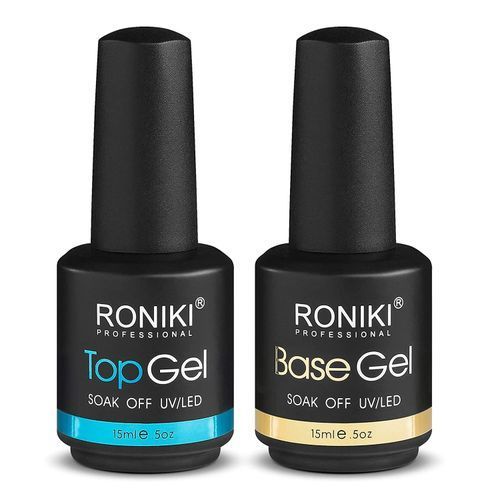 Roniki Soak Off Gel Nail Polish Top Coat & Base Coat- 15ml