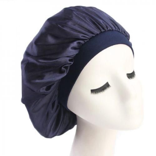 Satin Hair Bonnet sleeping Cap bonet Cap- Black.