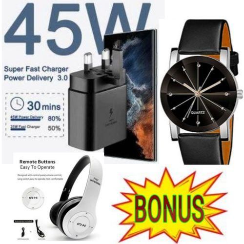 Samsung Galaxy 45W Fast Charger Adapter With C Output For Galaxy Galaxy A15,A25,A05S,S23FE S23 Ultra, S23, S23+, Note 10/ Note 10+ /Note 20 / Note 20 Ultra /S10 5G /S20 /S20+ /S20 Ultra /S21 /S21+ EXT