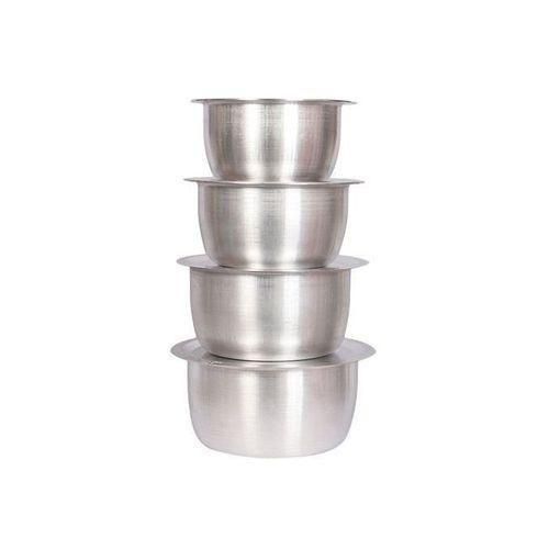 4 Pcs Set Of Stainless Aluminum Sufuria