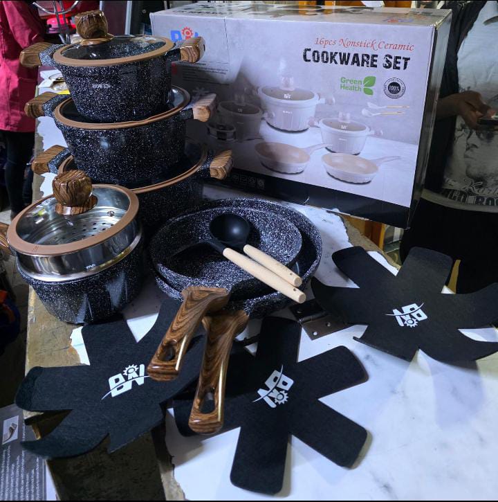 16pcs BOWEN heavy granite cookware sets