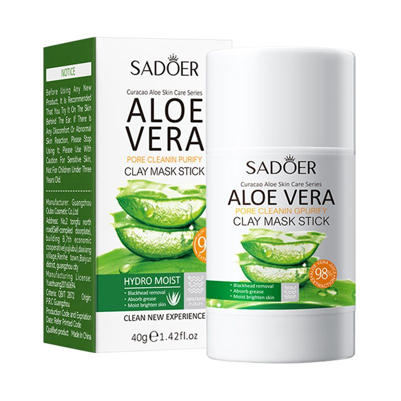 Aloe Vera Clay Mask Stick for Face Blackhead Remover Mask With Aloe Vera Extract Bamboo Charcoal Clay Masks for Deep Clean Pore Improve Skin Acne Scars Facial Mask Moisturizing Skin Care Treatments