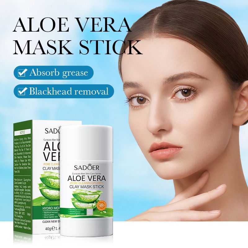 Aloe Vera Clay Mask Stick for Face Blackhead Remover Mask With Aloe Vera Extract Bamboo Charcoal Clay Masks for Deep Clean Pore Improve Skin Acne Scars Facial Mask Moisturizing Skin Care Treatments
