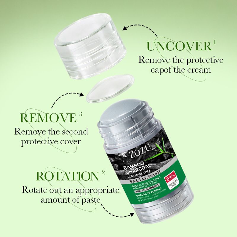 Aloe Vera Clay Mask Stick for Face Blackhead Remover Mask With Aloe Vera Extract Bamboo Charcoal Clay Masks for Deep Clean Pore Improve Skin Acne Scars Facial Mask Moisturizing Skin Care Treatments