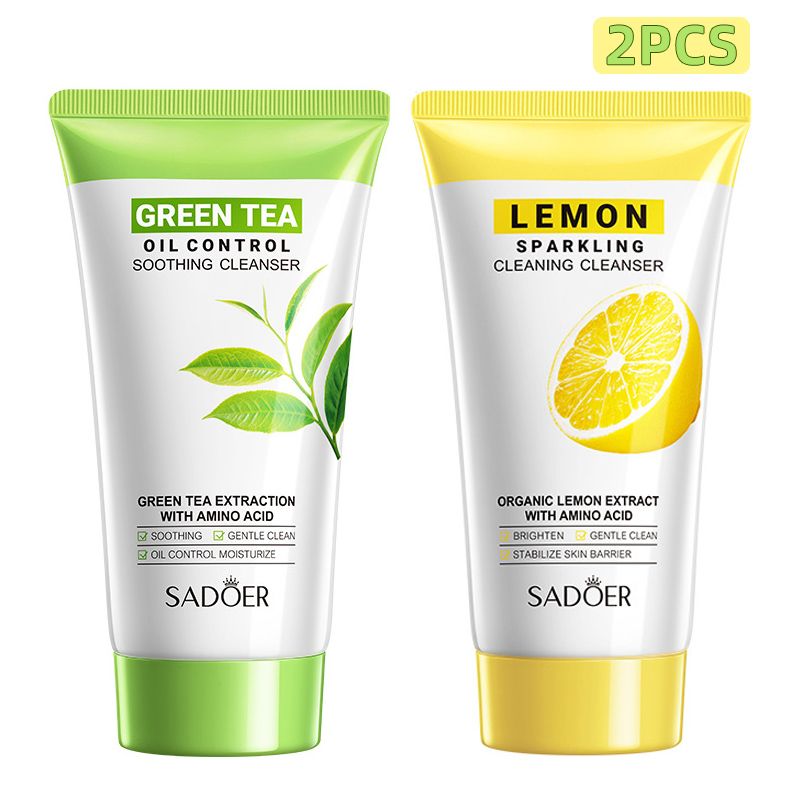 2 PCS Facial Cleansers Foam Face Wash Moisturizing Shrink Pores Deep Cleaning Oil Control Skin Care Face Scrubbers Cleanser Skin Care