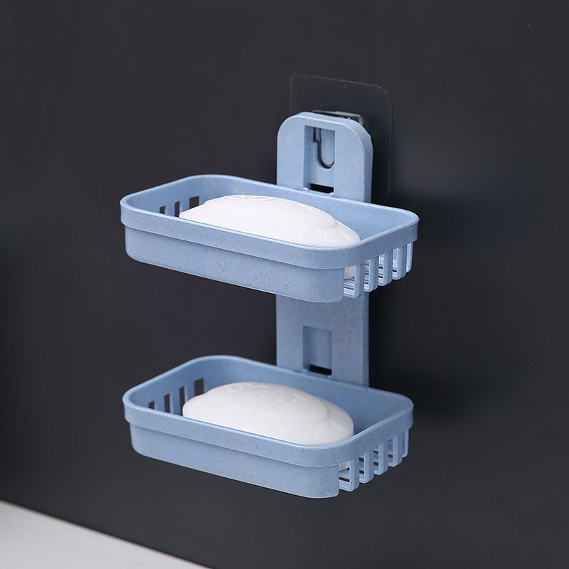 Soap Dishes Box Wall Zeep Houder Shower Soap Tray Holder for Bathroom Double layer Storage Basket