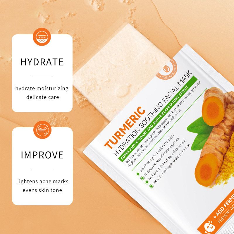 8 PCS Skin Care Set Turmeric Antioxygen Face Cream Mask Cleanser Lotion Essence Cream Face Care Moisturizing Anti-Aging Firming Face Care